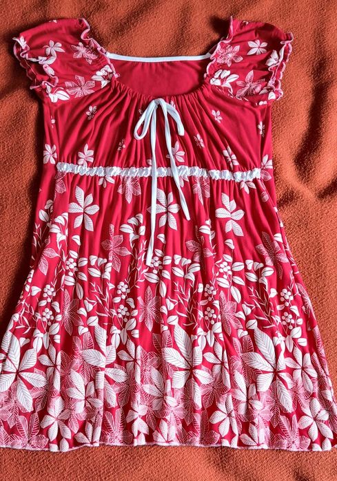 Sukienka mini/tunika M/L czerwony trykot