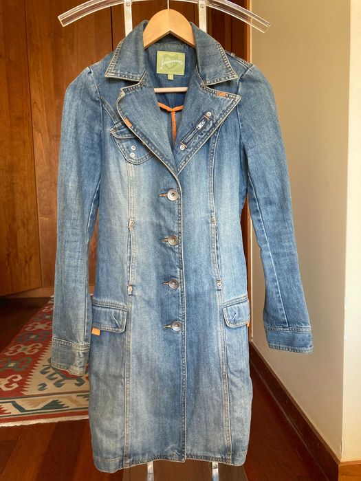 Casaco de ganga comprido