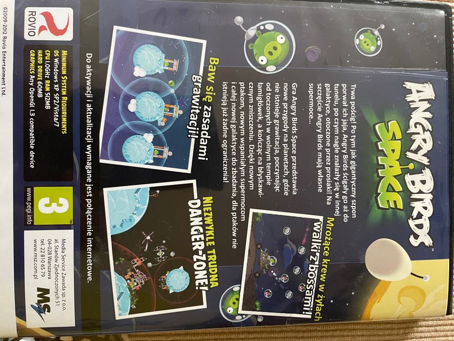 Gra na PC Angry Birds Space, wiek od 3 lat