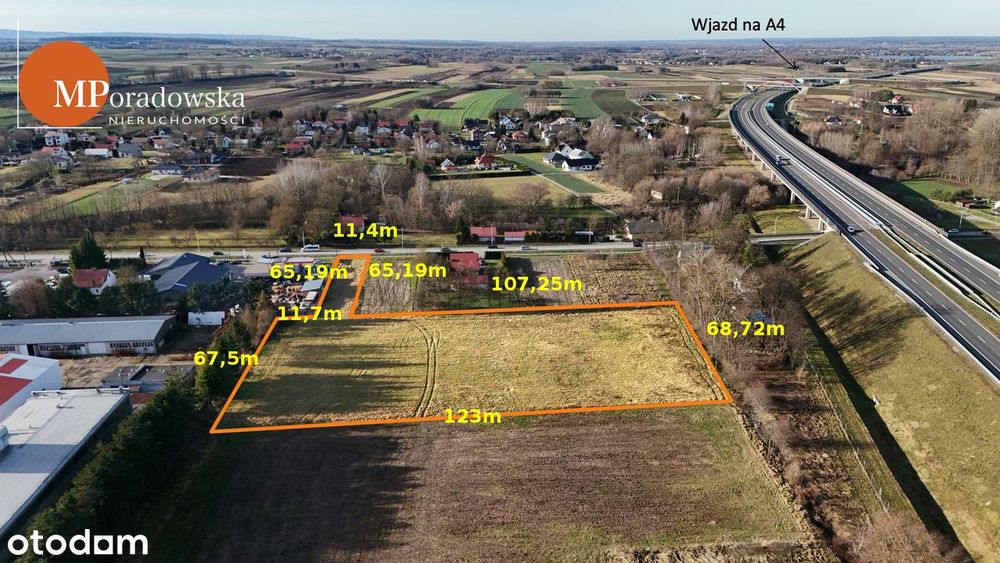 Działka inwestycyjna 9425 m² przy drodze wojewódzkiej 835 / WZ / A4...