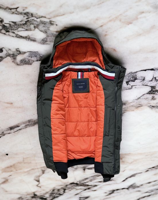 -55%$ S 44 46 M 48 Tommy Hilfiger куртка бомер парка пуховик зеленый