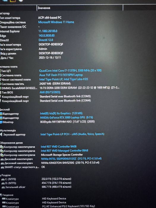 Asus TUF Dash F15 FX516PM