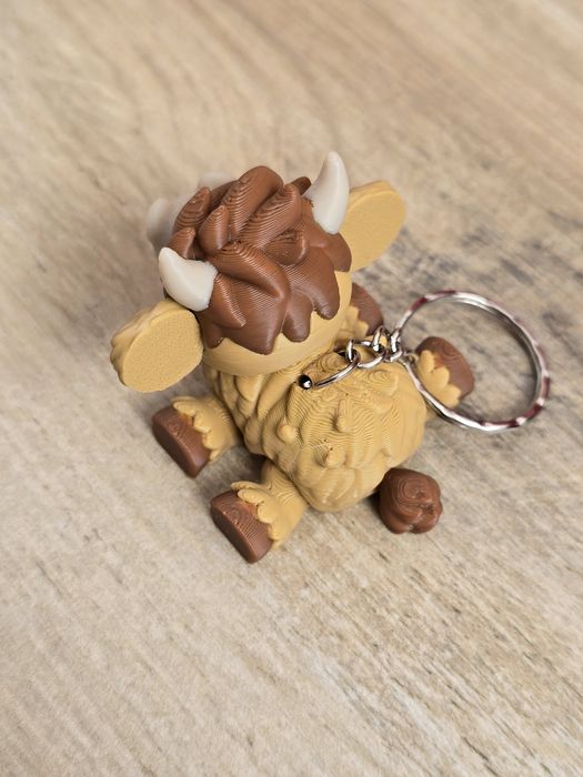Breloczek z Uroczą Krową Highland 3D - Brelok Druk3d fidget Keychain
