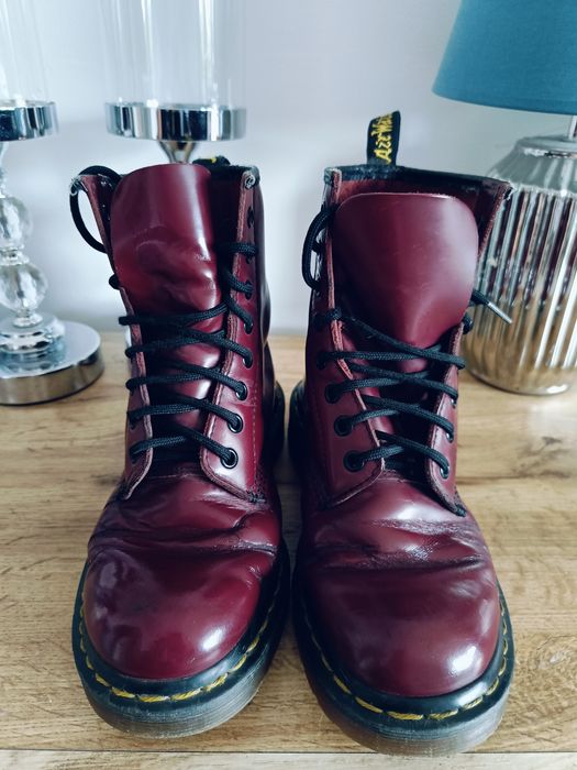 Botki dr Martens 39 bordo skórzane