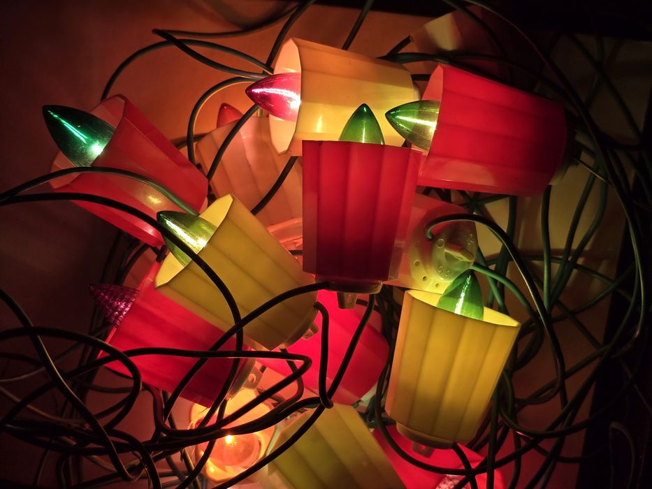 Lampki  świąteczne choinkowe z Prl-u retro światełka na choinkę vintage