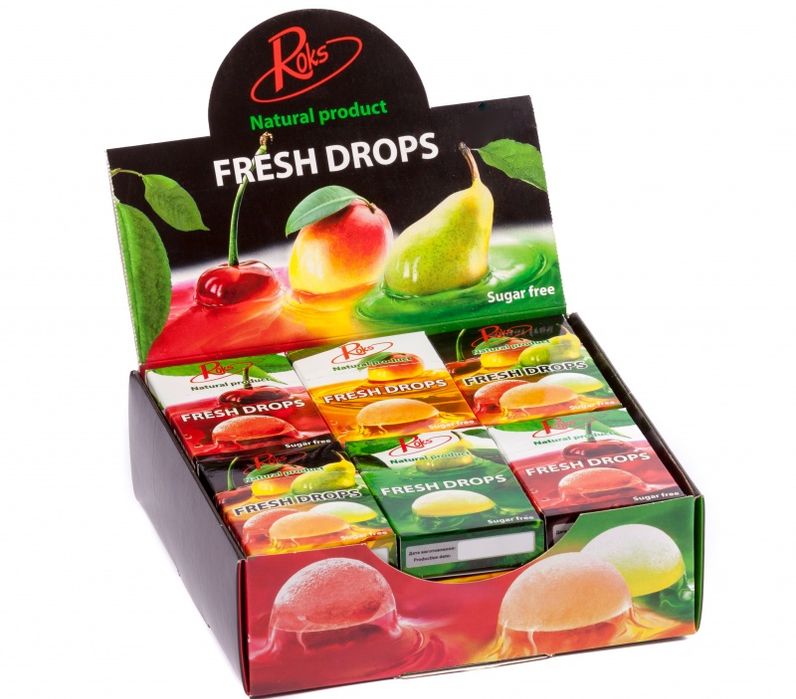 Леденцы Рокс без сахара, карамель без цукру, льодяники Roks