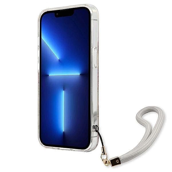 Etui Guess Flower Strap na iPhone 13 mini - złote