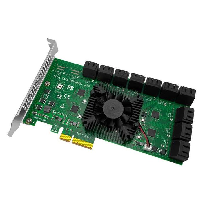 Контроллер адаптер 10, 16, 20 и 24 порта SATA на PCI-e x1, x4, x16