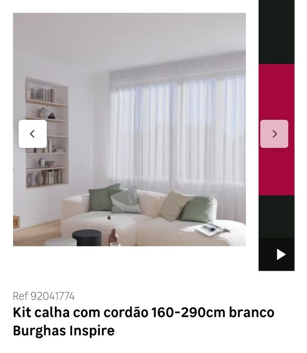Varão 160 até 290cm novo