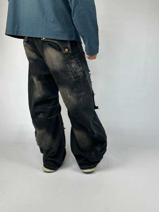 Джинси opium archive custom distressed черные кастом джинсы чорні