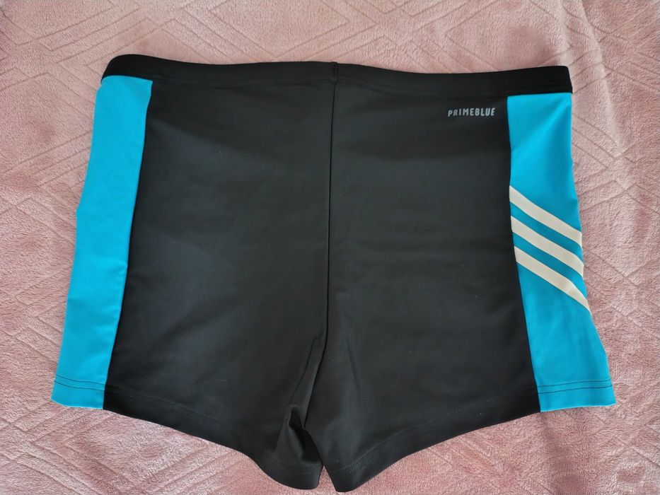 Czarno-błękitne kąpielówki męskie adidas 36