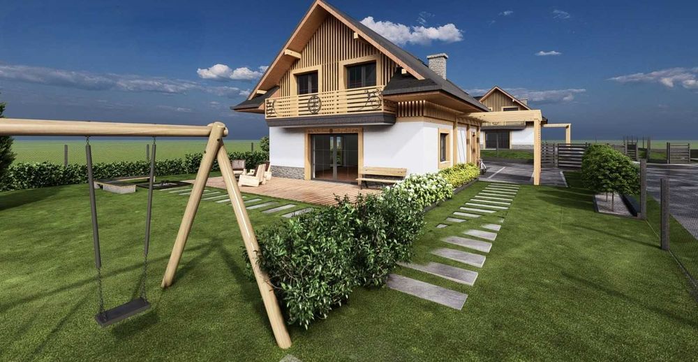 Działka z projektem 4 domów – Lipnica Wielka, małopolskie