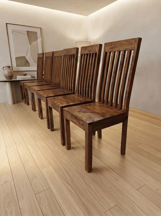 Nowe Krzesła drewniane palisander / outlet / 6 sztuk lub 8 sztuk Hand Made/ Ręcznie robione