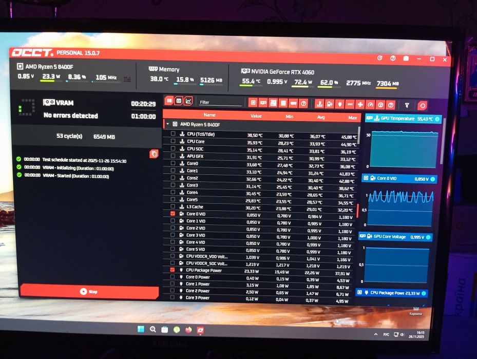 Новий компьютер RTX 4060 Ryzen 5 8400f ddr5 32g