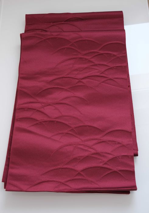 Bordowy japoński pas obi zentsu gara do kimono yukata łuki traw