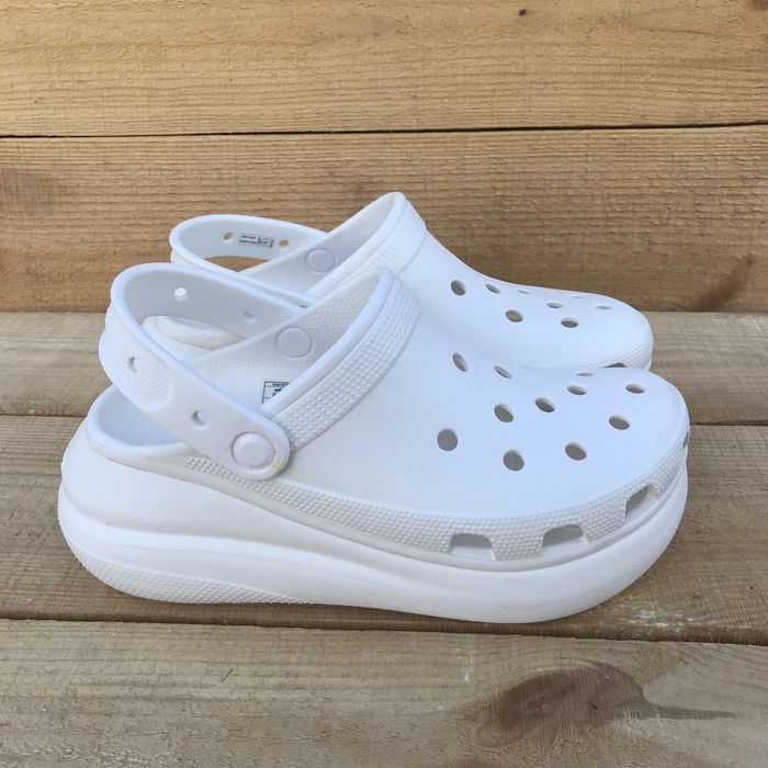 Жіночі Крокси Crocs Classik Crush На Платформі Білі