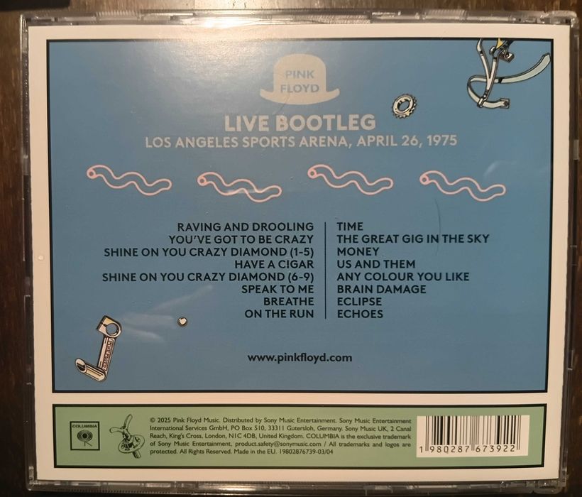 CD Pink Floyd - Live bootleg Los Angeles sports arena '75