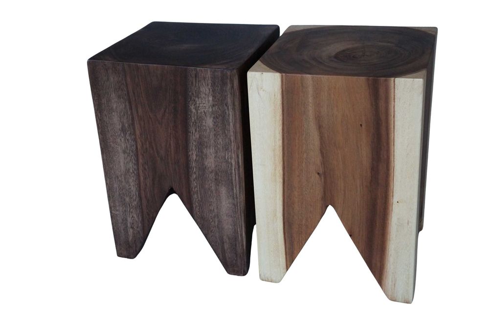 Drewniane siedzisko krzesło taboret kwietnik suar 45 cm lite drewno