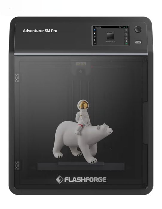 Flashforge Adventurer 5M Pro – szybka, nowoczesna drukarka 3D w pełni zabudowana.
