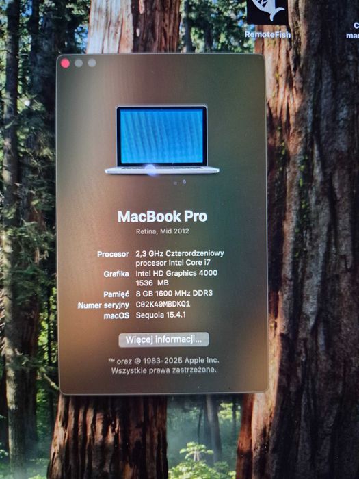 MacBook Pro 15" model A1398