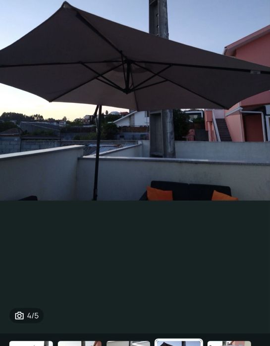 Guarda sol hexagonal grande + 4 bases cimento