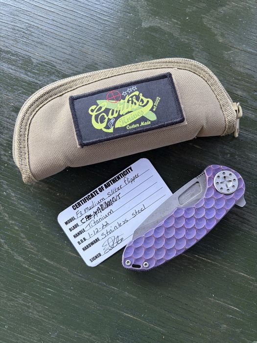 Nóż Curtiss Knives F3 medium slicer flipper stal Magnacut