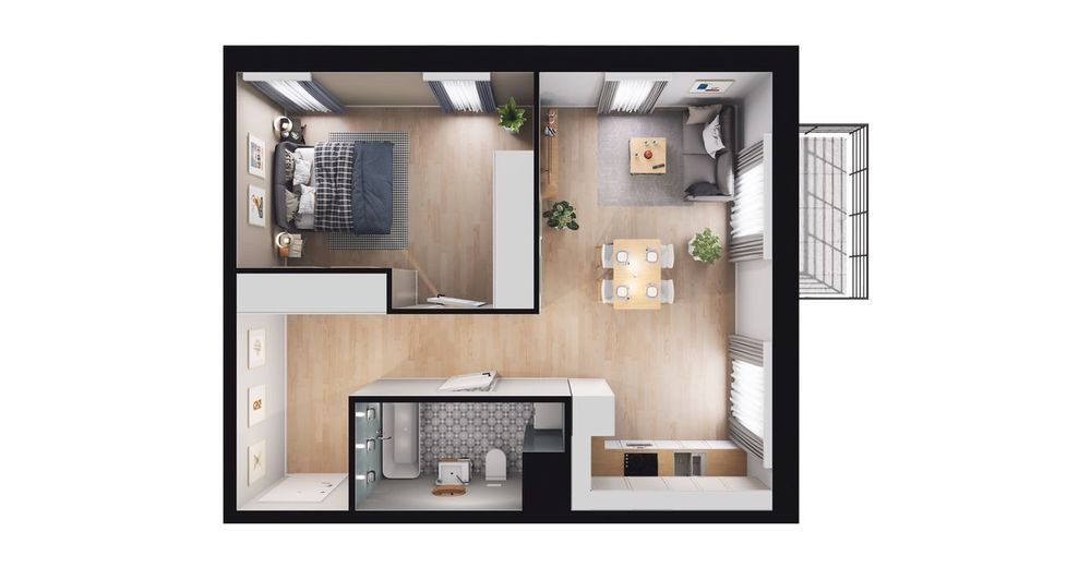 2-pokojowe mieszkanie 50m2 + balkon