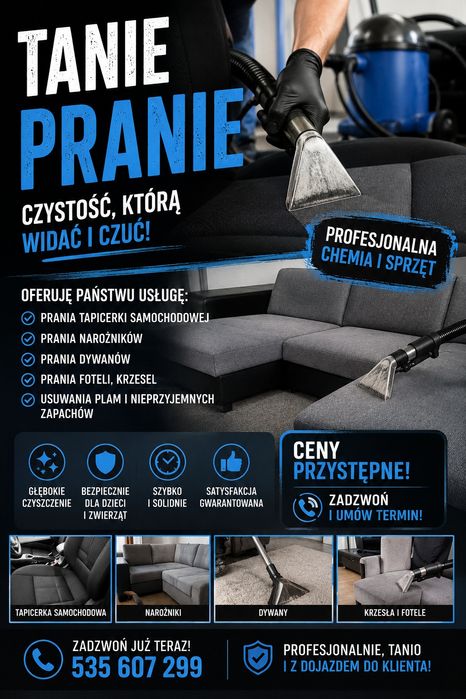 Tanie pranie tapicerki i inne