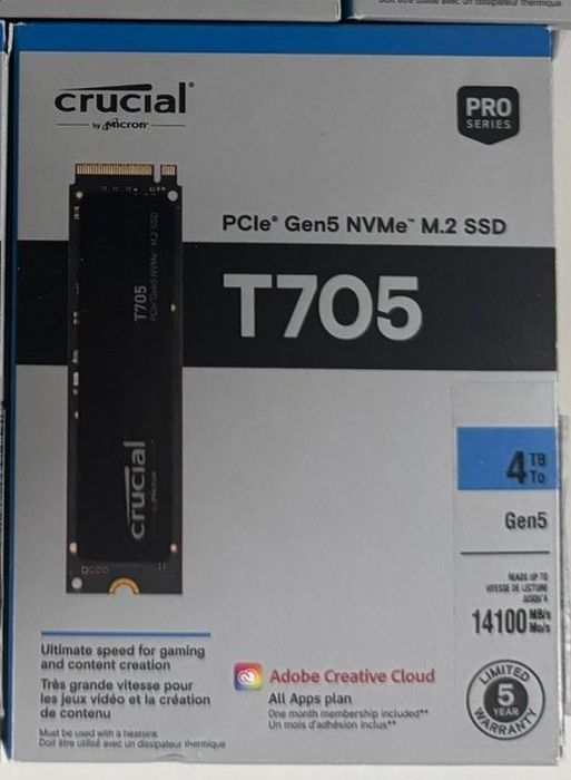 Dysk SSD M.2 NVMe Crucial T705 4TB PCIe Gen5 NOWY OKAZJA