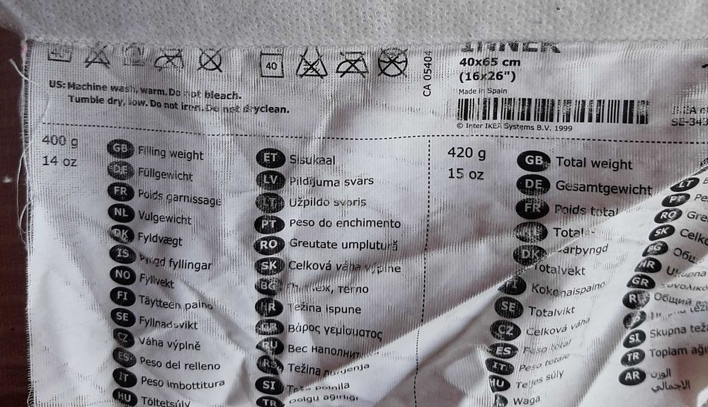 Conjunto de 2 Almofadas Interior 40x65cm