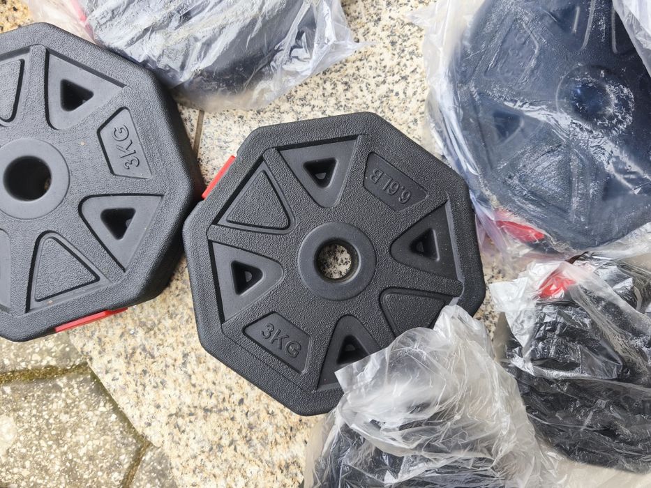 Conjunto 2 em 1 halteres/barra 40kg