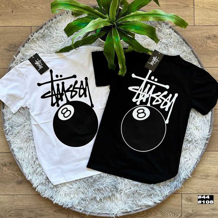 Спортивна Футболка Stussy Hippo // Большой Принт Майка Стусси Бегемот // Черная - Белая