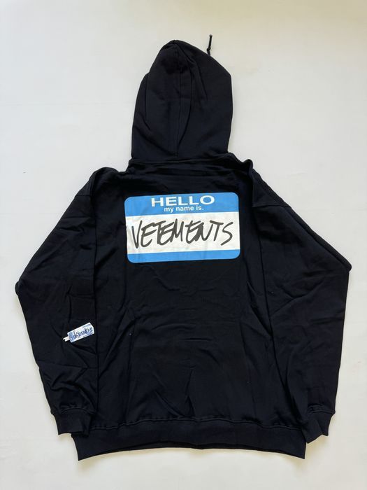 Худи Vetements Hello My Name is Vetements Black