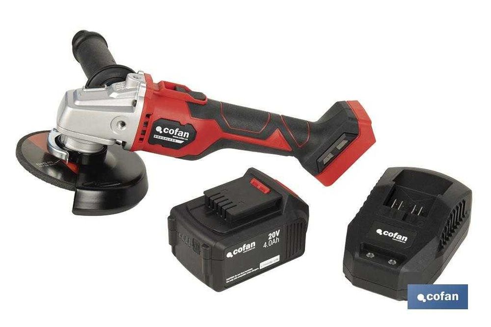 Rebarbadora a Bateria Li-on + Bateria 20V 4 AH + Carregador rápido