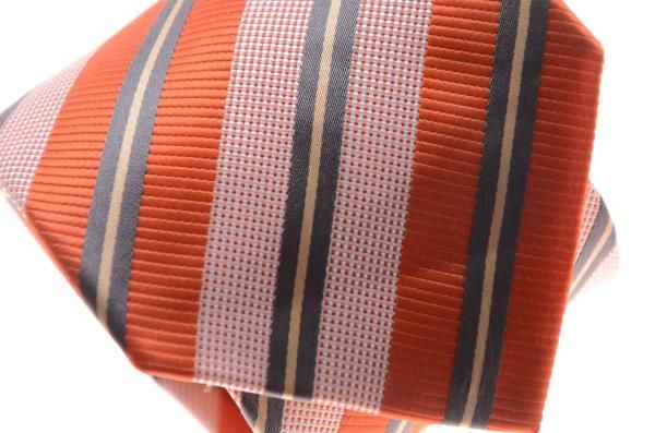 Elegancki krawat w paski pomarańczowy 10 cm