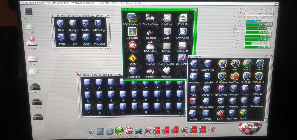NEW PenDrive GRY WHDload Amiga A500 mini Workbench GOTOWIEC