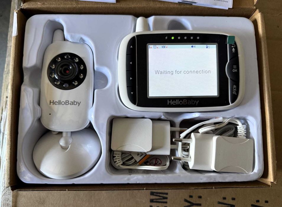 Niania elektroniczna HelloBaby HB32, 3,2" biała, z Kamera HD, Tryb Nocny