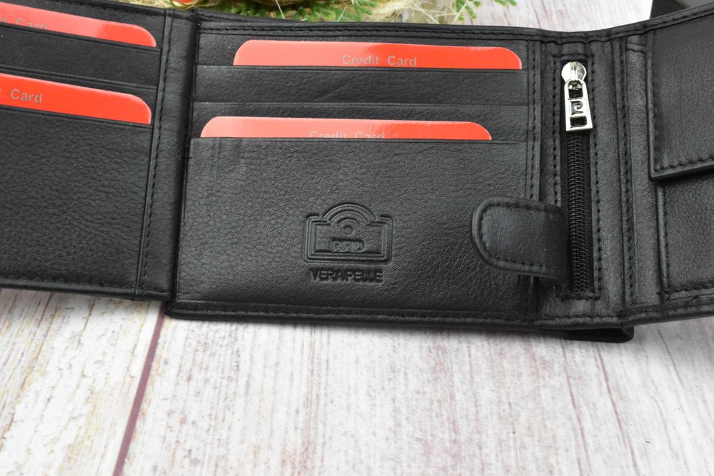 Portfel męski Pierre Cardin skóra naturalna kolor Red Black