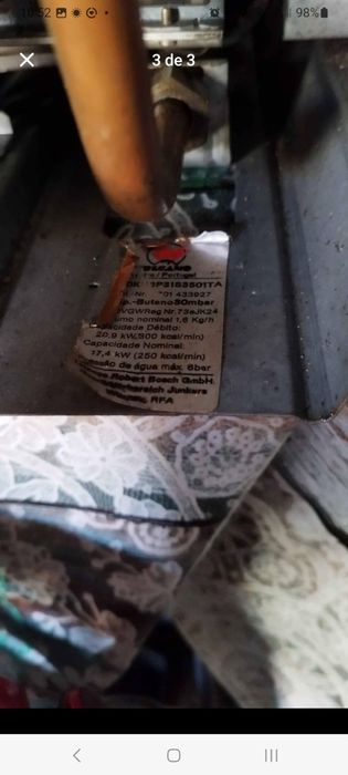 Esquentador a gás da Vulcano