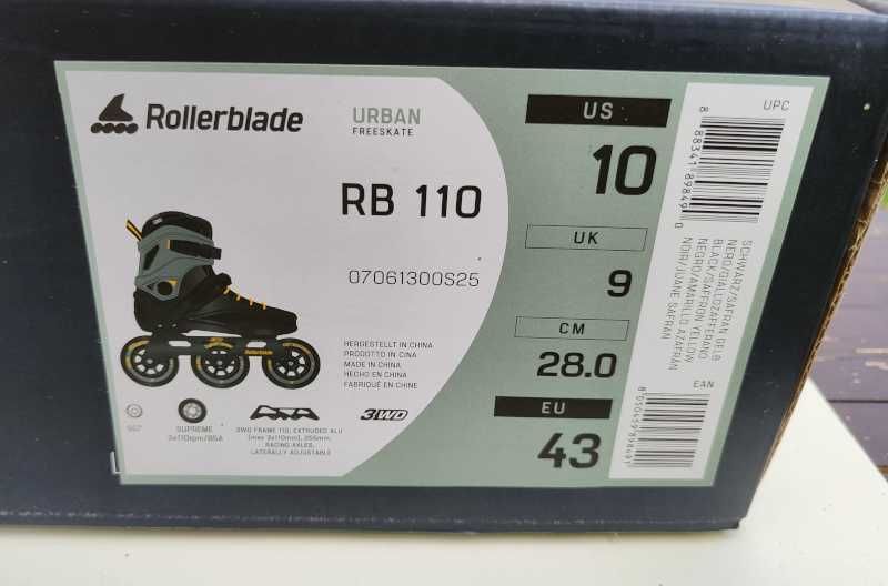 Rolki Rollerblade RB 110 3WD (r. 43) + kask + ochraniacze