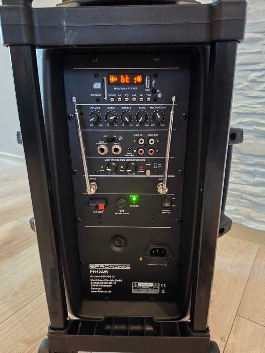 Mobilna Kolumna Aktywna Pronomic PH12AW Akumulator Bluetooth Mikrofony