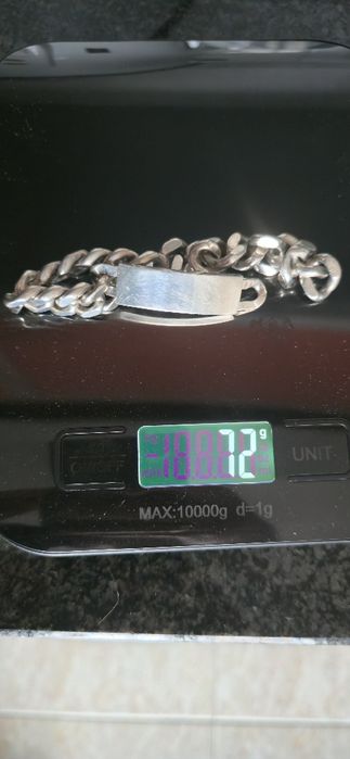 Pulseira robusta de prata 925 maciça  de corrente cubana, robusta.