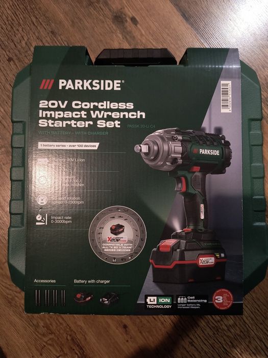 Nowy akumulatorowy klucz udarowy Parkside PASSK 20-li C4 Gdańsk