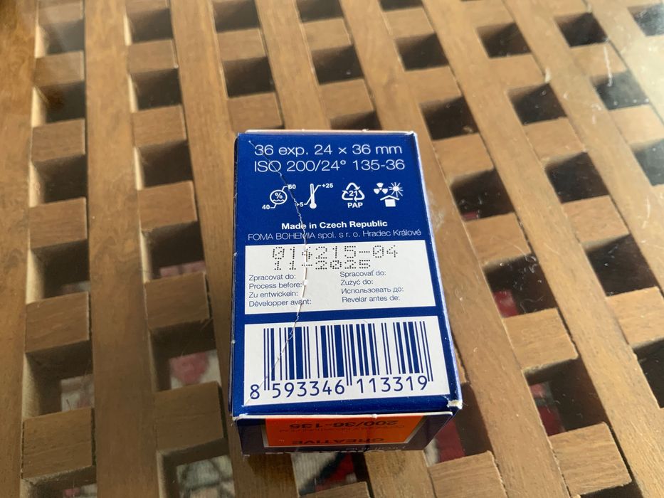 Filme 35mm Fomapan 200 ASA 36 Exp. Vaildade 11/25