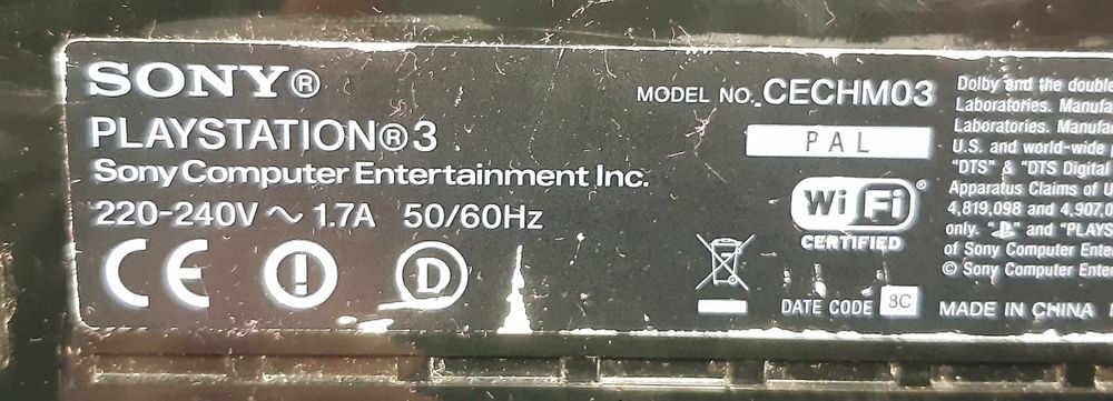 Sony PlayStation 3 "model Cech mo3"