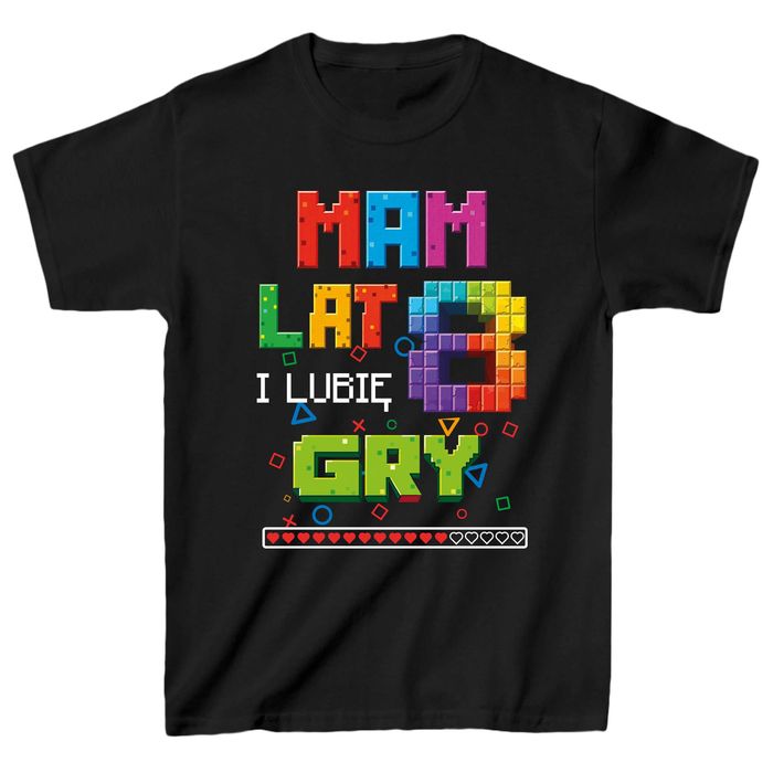 koszulka mam 8 lat, koszulka gry komputerowe, koszulka urodziny 8 lat