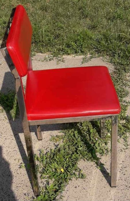 Стільці стальні для пабуі,бару,кухні,,столової, Вінтаж,екошкіра, черво