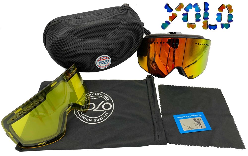 ORYGINALNE GOGLE NARCIARSKIE YOLO okulary na narty wymienne szkła set
