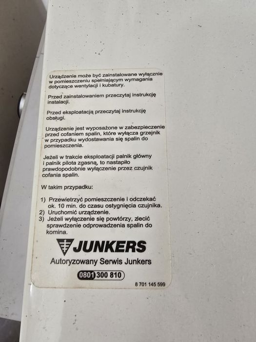 Piecyk junkers- podgrzewacz wody
