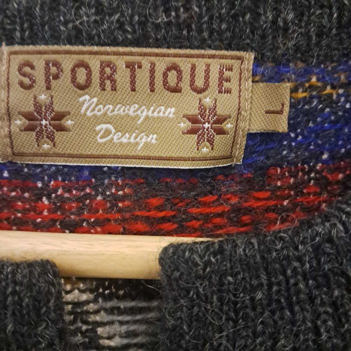 Piekny wełniany norweski vintage sweter 100% wełna unisex L